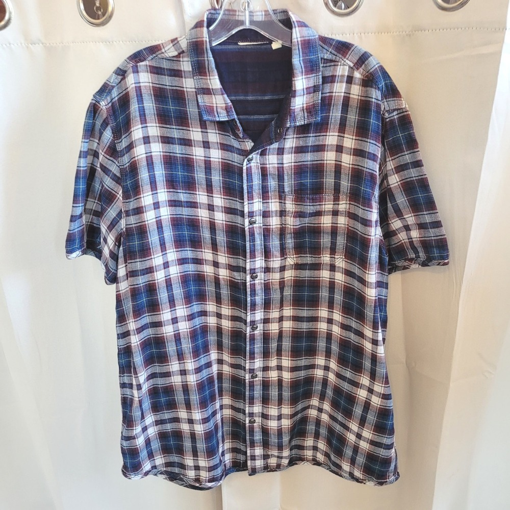 Jeremiah Western Mens Plaid Shirt XL Double Layer Snap Button Workwear 21757